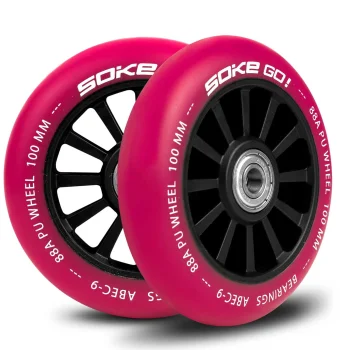 Колеса для самоката Soke 100 мм ABEC 9, 2 шт., рубиновые