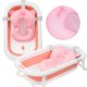 Nicekids Folding Baby Bathtub with Cushion, Pink/White