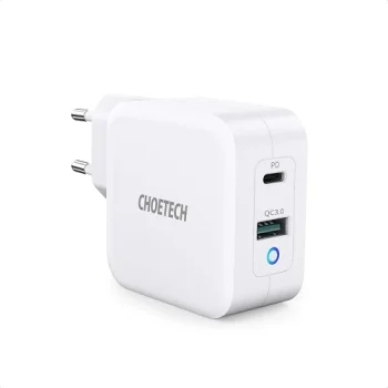 Choetech GaN 65W lādētājs, USB-C un USB-A, PD, QC