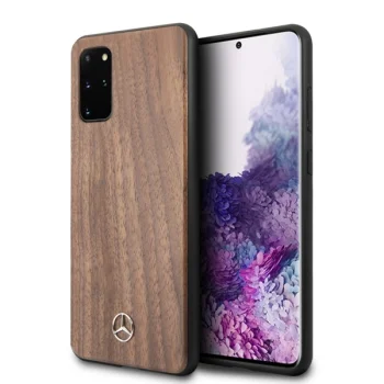 Чехол Mercedes для Samsung Galaxy S20+ Wood Line Walnut, светло-коричневый
