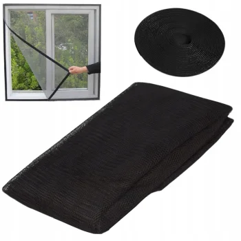 Анти-Mоскитная Сетка для Окон - 130x150см, Чёрный | Mosquito Mesh Net Anti-Insect...