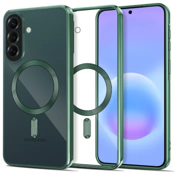 Tech-Protect MagFlex MagSafe vāciņš Samsung Galaxy A37 5G, caurspīdīgs / zaļš