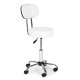 Modernhome BC009-W Adjustable Cosmetic Stool with Backrest, White