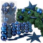 Christmas Tree Decoration, Blue Baubles, 33 pcs.