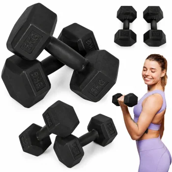 Набор шестигранных гантелей MOVEPRO 2x5 кг, черный