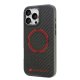 Чехол Audi Carbon Fiber Sport Red Circle MagSafe для iPhone 16 Pro Max 6.9\" - Черный