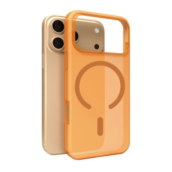Puro Daylight MagSafe silikona vāciņš iPhone 17 Pro Max, puscaurspīdīgs oranžs