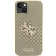Guess iPhone 15 vāciņš Perforated 4G Glitter, zelta