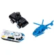 Rotaļu garāža policijas iecirknis 3 līmeņi ar liftu, 2 auto un helikopteru 74 el.