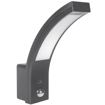 Maclean MCE244 GR LED fasādes lampa ar kustības sensoru, 10W, IP54, pelēka