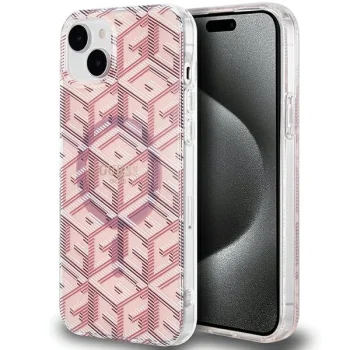 Чехол Guess для iPhone 15 / 14 / 13 IML GCube MagSafe, розовый