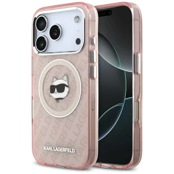 Karl Lagerfeld IML Choupette Head Logo MagSafe чехол для iPhone 17 Pro - Розовый