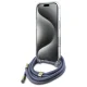 Guess iPhone 16 Pro Max vāciņš Crossbody Cord 4G Print, zils