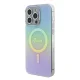 Чехол Guess для iPhone 15 Pro Max IML Iridescent MagSafe, бирюзовый