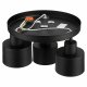 Industrial 3-Light Ceiling Pendant Light Fixture with E27 Sockets, Black