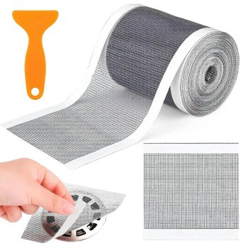 Self-Adhesive Shower Drain Anti-Clog Tape 7cm x 10m, Grey