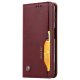 Samsung Galaxy A70 (SM-A705F) PU Leather Wallet Case Cover, Wine Red