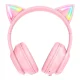 Беспроводные игровые наушники Onikuma B90 с кошачьими ушками, розовые
