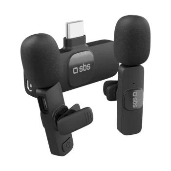 Беспроводные петличные микрофоны SBS с приемником USB-C, 2 шт., черные