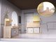Liela Bērnu Spēļu MDF Koka Leļļu Māja ar Mēbelēm Piederumiem, 70cm | Play Dollhouse with Furniture