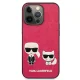 Чехол Karl Lagerfeld Ikonik Karl & Choupette для iPhone 13 Pro / 13, Фуксия
