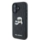Karl Lagerfeld iPhone 16 Case Monogram Karl&Choupette Head Pin, Black