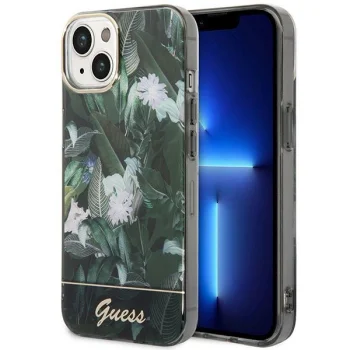 Чехол Guess Jungle Collection для iPhone 14 Plus зеленый