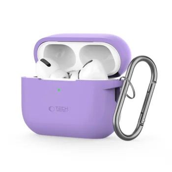 Tech-Protect Silikona vāciņš ar āķi Apple AirPods Pro 1 / 2 - violets | Silicone Hook case for purple
