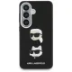 Karl Lagerfeld Saffiano Double Heads Metal vāciņš Samsung Galaxy S26, melns