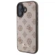 Чехол Guess Peony Script MagSafe для iPhone 16 6.1\", коричневый