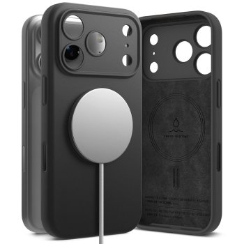 Ringke silikona magnētiskais MagSafe maciņš iPhone 17 Pro Max - Melns | Silicone Magnetic Phone Case Cover Black