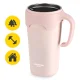 4Fizjo Mountain Goat Thermal Mug with Straw 650ml, Pink