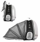 Folding Pet Cat Dog Travel Backpack Knapsack Rucksack Bag Case, 28-68x32x42cm, Black