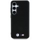 BMW Leather Carbon MagSafe vāciņš Samsung Galaxy S25 telefonam - Melns