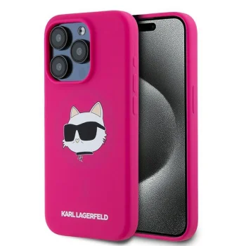 Чехол Karl Lagerfeld для iPhone 15 Pro Max Silicone Choupette Head MagSafe, розовый