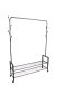 ModernHome Metal Garment Rack on Wheels with 2 Shelves, Black