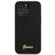 Guess Silicone Script Gold Logo vāciņš iPhone 13 / 13 Pro, melns