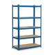 Humberg 4842 Metal Storage Shelving Unit 150 x 75 x 30 cm, Blue