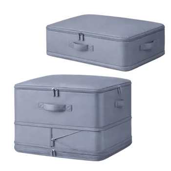 70L Compression Storage Bag Organizer for Clothes and Bedding, Grey