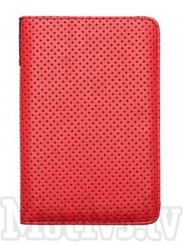 Pocketbook 6” Touch Lux 3 614, 615, 624, 625, 626, 631, 641 original case cover, red dot - sarkans vāks