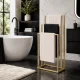 ModernHome brīvi stāvošs dvieļu statīvs, 3 līmeņi, metāla, zelta