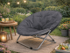 Folding Moon Chair ENERO Camping Garden Lounge Seat, Grey