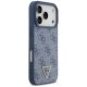 Чехол Guess Leather 4G Triangle Strass MagSafe для iPhone 17 Pro — синий