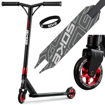 Трюковой самокат Soke Pro, красный