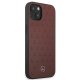 Чехол Mercedes для iPhone 13 mini Leather Stars Pattern, красный