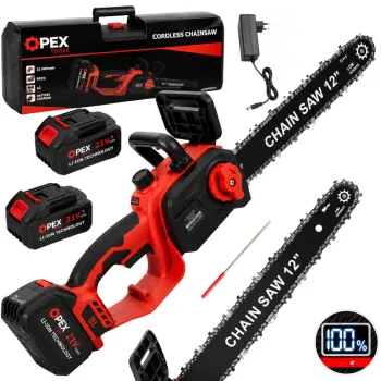 Аккумуляторная цепная пила OPEX TOOLS OPX28015 12" 2x 21V 3Ah