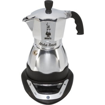 Bialetti Moka Timer 3 Tašu Elektriskais Espresso Kafijas automāts Sudraba/Melns