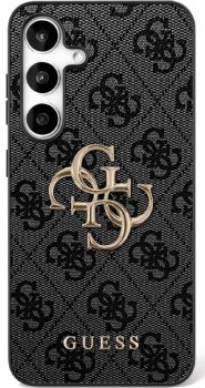 Guess Case for Samsung Galaxy S25 FE HC PU Leather 4G Metal Logo Black