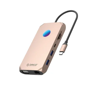 Dokstacija Orico XCR 12-in-1 USB-C PD 100W 2x HDMI 4K 60Hz VGA RJ45