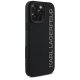 Karl Lagerfeld HC 3D Rubber Elongated Glitter vāciņš iPhone 16 Pro Max tālrunim – melns | Phone Case Cover